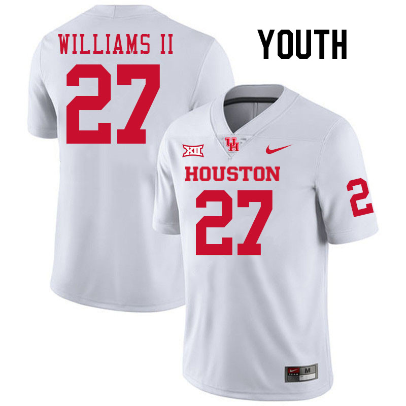 Youth #27 Maurice Williams II Houston Cougars College Football Jerseys Stitched-White